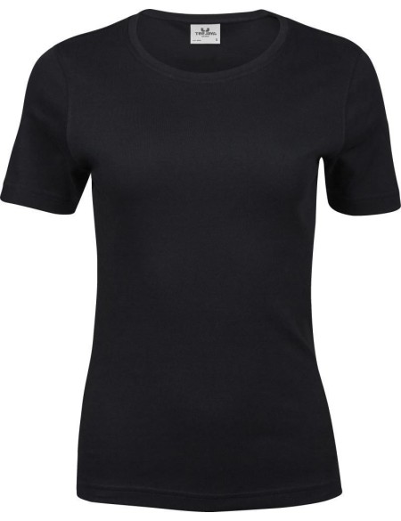 Damen T-Shirt - Teejays Interlock - Schwarz M