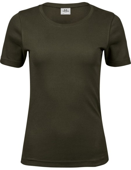 Damen T-Shirt - Teejays Interlock - Dunkeloliv S