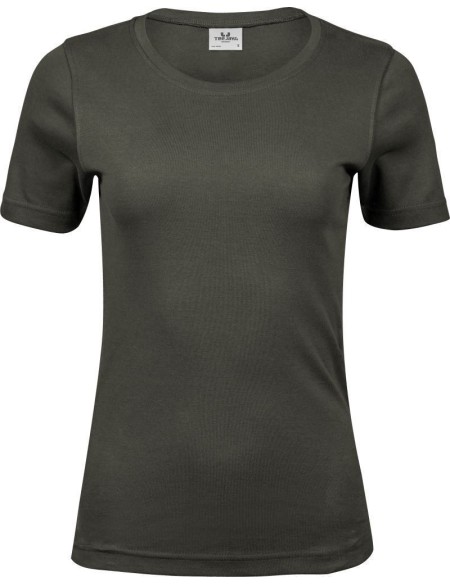 Damen-T-Shirt – Teejays Interlock – Dunkelgrün 3XL