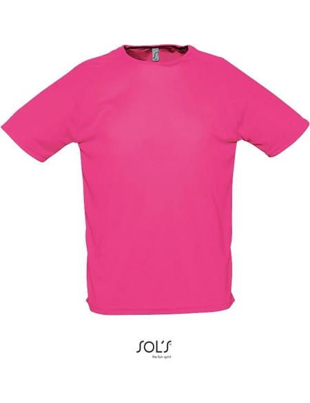 Herren-Sport-T-Shirt SPORTY - Neonrosa XS