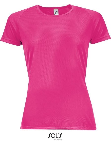 Damen-Sport-T-Shirt SPORTY - neonpink XXL