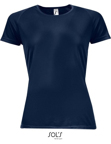 Damen-Sport-T-Shirt SPORTY - Französisches Marineblau XS