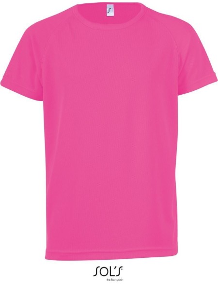 Sport-T-Shirt für Kinder – SPORTS – Neonrosa 8 Jahre