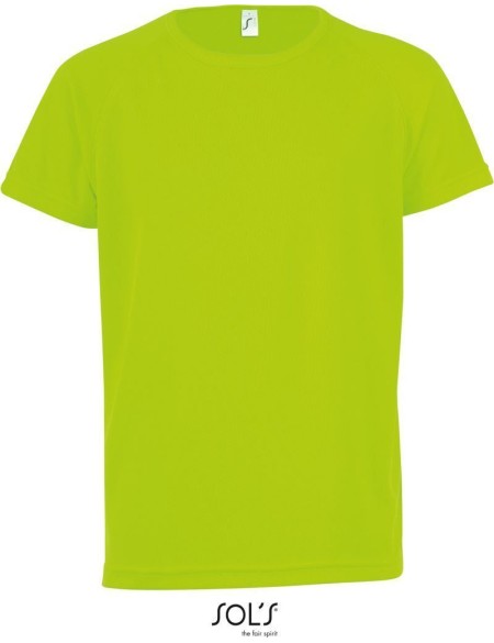 Sport-T-Shirt für Kinder – SPORTS – Neongrün 8 Jahre