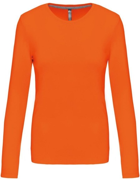 Dámské tričko - Kariban K383 s dlouhým rukávem - Oranžová M