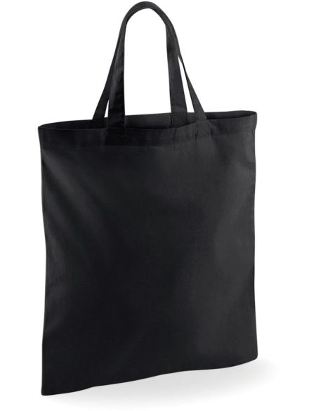 Baumwolltasche mit kurzem Griff W101S – Schwarz