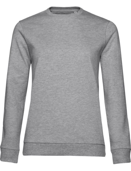 Damen-Sweatshirt ohne Kapuze #Set In - Grau meliert 3XL