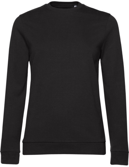 Damen-Sweatshirt ohne Kapuze #Set In - Schwarz pur XXL