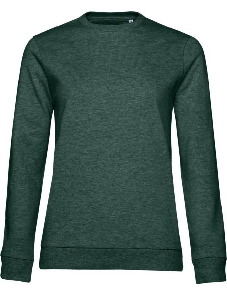 Damen-Sweatshirt ohne Kapuze #Set In - Heather dunkelgrün L