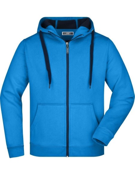 Herren-Sweatshirt Doubleface JN355 – Azurblau/Marineblau XXL