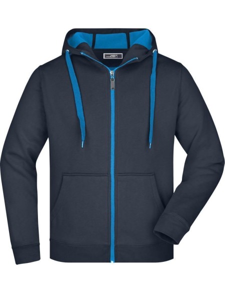 Herren-Sweatshirt Doubleface JN355 – Marine/Aqua 3XL