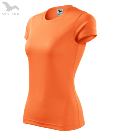 Damen-Sport-T-Shirt FANTASY - Neon mandarine M