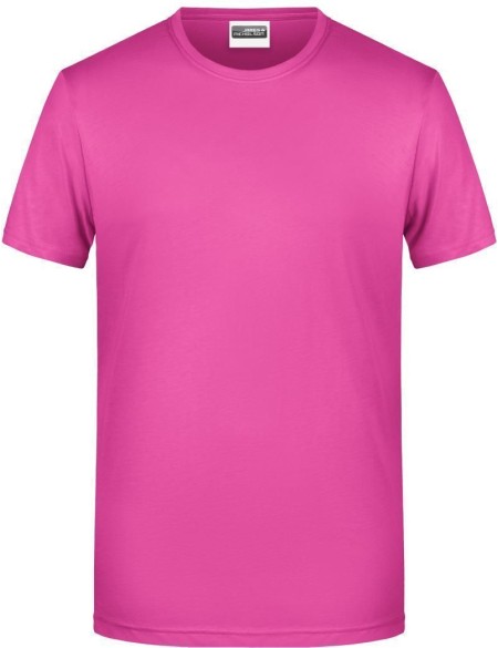 James+Nicholson 8008 Herren-T-Shirt aus Bio-Baumwolle – Rosa 3XL