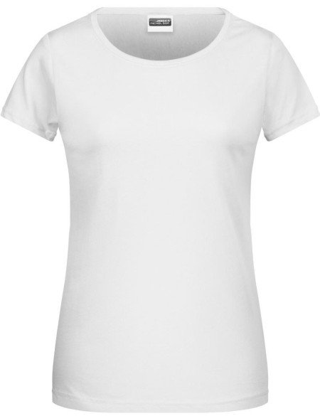 James+Nicholson 8007 Damen-T-Shirt aus Bio-Baumwolle – Weiß XS