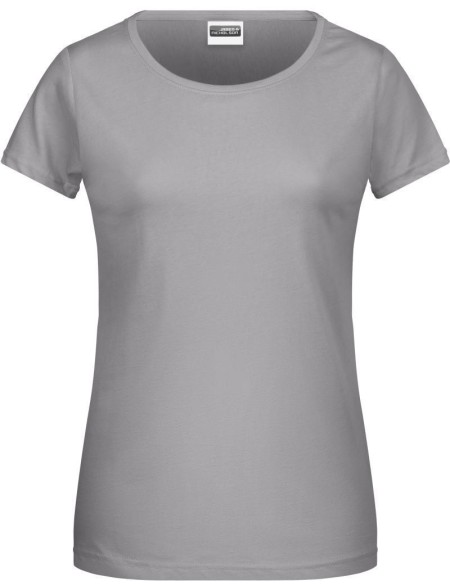 Damen-T-Shirt aus Bio-Baumwolle James+Nicholson 8007 – Stahlgrau XXL