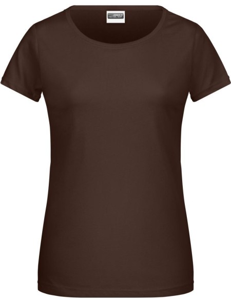 James+Nicholson 8007 Damen-T-Shirt aus Bio-Baumwolle – Braun XS