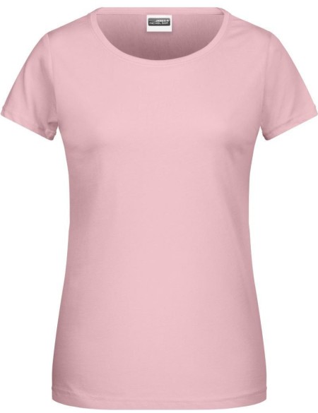 Damen-T-Shirt aus Bio-Baumwolle James+Nicholson 8007 – Zartrosa XS