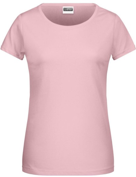 Damen-T-Shirt aus Bio-Baumwolle James+Nicholson 8007 – Zartrosa M