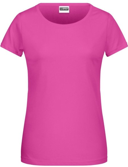 James+Nicholson 8007 Damen-T-Shirt aus Bio-Baumwolle – Pink S