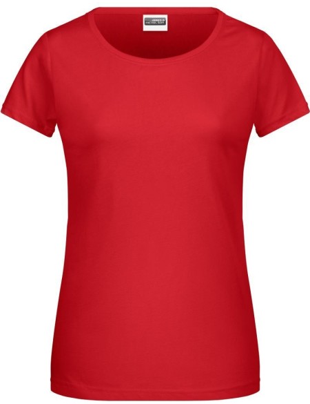 James+Nicholson 8007 Damen-T-Shirt aus Bio-Baumwolle – Rot XS