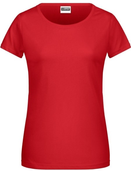 Damen-T-Shirt aus Bio-Baumwolle James+Nicholson 8007 – Rot XXL