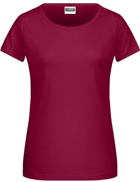 Damen-T-Shirt aus Bio-Baumwolle James+Nicholson 8007 – Burgunderrot XXL