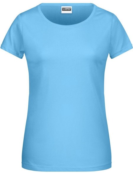 Damen-T-Shirt aus Bio-Baumwolle James+Nicholson 8007 – Himmelblau M