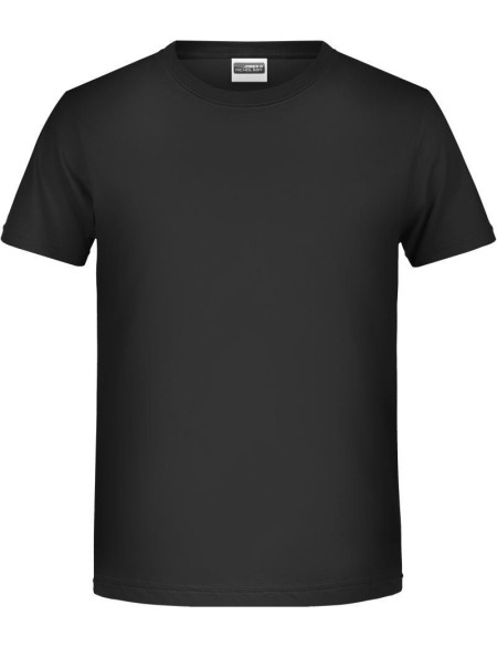 James+Nicholson T-Shirt aus Bio-Baumwolle für Jungen 8008B – Schwarz XL