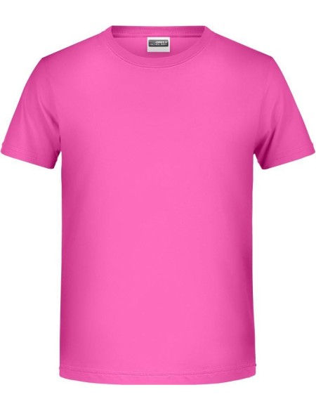 James+Nicholson T-Shirt aus Bio-Baumwolle für Jungen 8008B – Pink XS