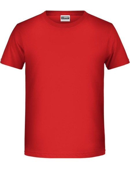 James+Nicholson T-Shirt aus Bio-Baumwolle für Jungen 8008B – Rot XXL