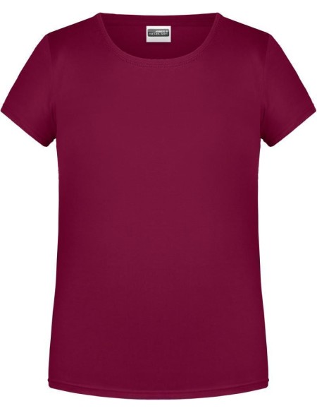 James+Nicholson 8007G Mädchen-T-Shirt aus Bio-Baumwolle – Burgunderrot XXL