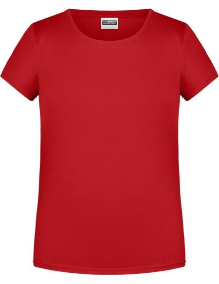 James+Nicholson Mädchen-T-Shirt aus Bio-Baumwolle 8007G – Rot M