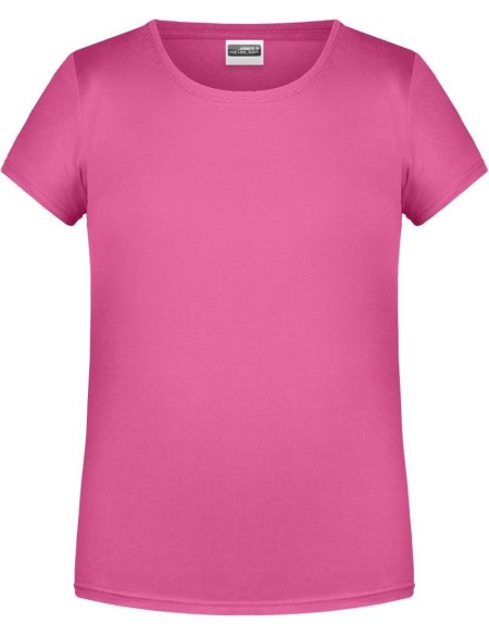 James+Nicholson 8007G Mädchen-T-Shirt aus Bio-Baumwolle – Pink XS