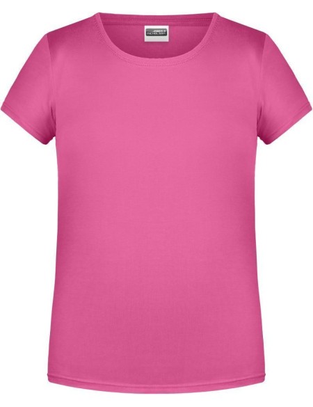 James+Nicholson Mädchen-T-Shirt aus Bio-Baumwolle 8007G – Rosa L