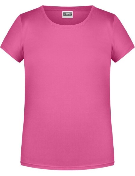 James+Nicholson Mädchen-T-Shirt aus Bio-Baumwolle 8007G – Pink XXL