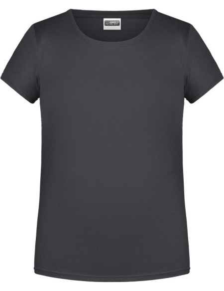 James+Nicholson Mädchen-T-Shirt aus Bio-Baumwolle 8007G – Graphit S