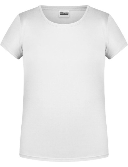 James+Nicholson 8007G Mädchen-T-Shirt aus Bio-Baumwolle – Weiß XS