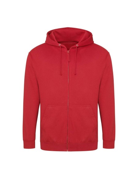 Herren-Kapuzenpullover mit Reißverschluss ZOODIE – Feuerrot M