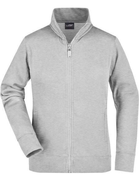 James+Nicholson JN52 Damen-Kapuzenpullover mit Reißverschluss – Grau meliert S