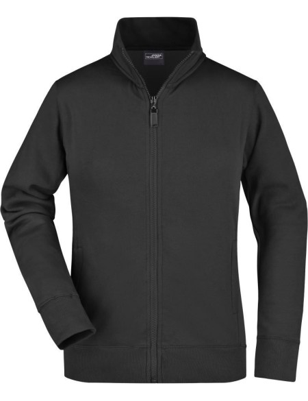 James+Nicholson JN52 Damen-Kapuzenpullover mit Reißverschluss – Schwarz L