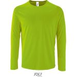 Herren-Sport-T-Shirt SPORTS mit langen Ärmeln – Neongrün XL