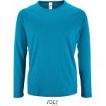 Herren-Sport-T-Shirt SPORTS mit langen Ärmeln - Aqua S