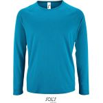 Herren-Sport-T-Shirt SPORTS mit langen Ärmeln - Aqua M