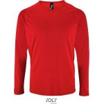 Herren-Sport-T-Shirt SPORTS mit langen Ärmeln - Rot XL