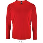 Herren-Sport-T-Shirt SPORTS mit langen Ärmeln – Rot 3XL