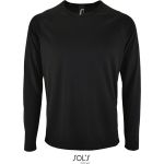 Herren-Sport-T-Shirt SPORTS mit langen Ärmeln - Schwarz XL