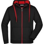 Herren-Sweatshirt Doubleface JN355 – Schwarz/Rot XXL