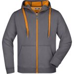 Herren-Sweatshirt Doubleface JN355 - Carbon/Orange L