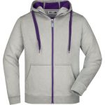 Herren-Sweatshirt Doubleface JN355 – Grau meliert/lila L