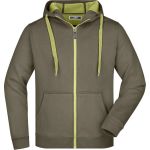 Herren-Sweatshirt Doubleface JN355 – Oliv/Limettengrün XXL